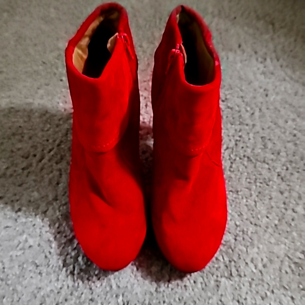 Red Suede Boots size 7